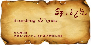 Szendrey Ágnes névjegykártya