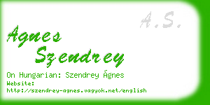 agnes szendrey business card
