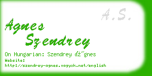 agnes szendrey business card